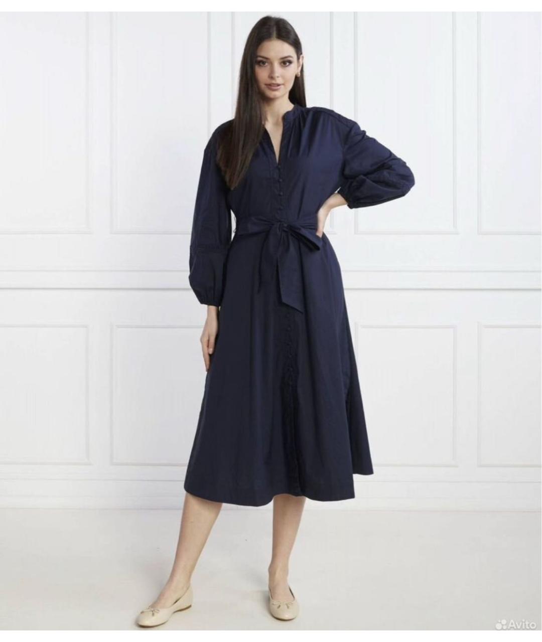 RALPH LAUREN Темно-синее хлопковое повседневное платье, фото 5