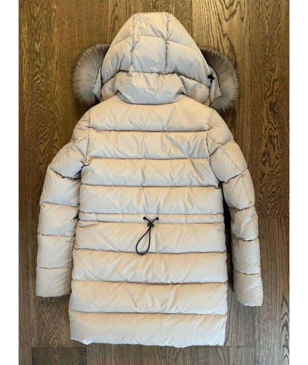 MONCLER Бежевый меховой пуховик, фото 2