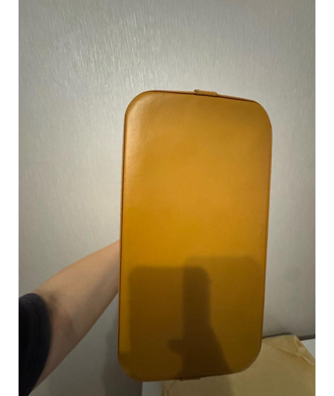 LOUIS VUITTON Коричневая кожаная сумка с короткими ручками, фото 3