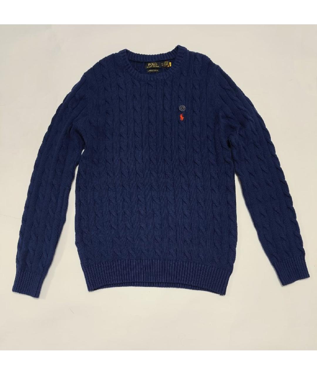 POLO RALPH LAUREN Темно-синий хлопковый джемпер / свитер, фото 10