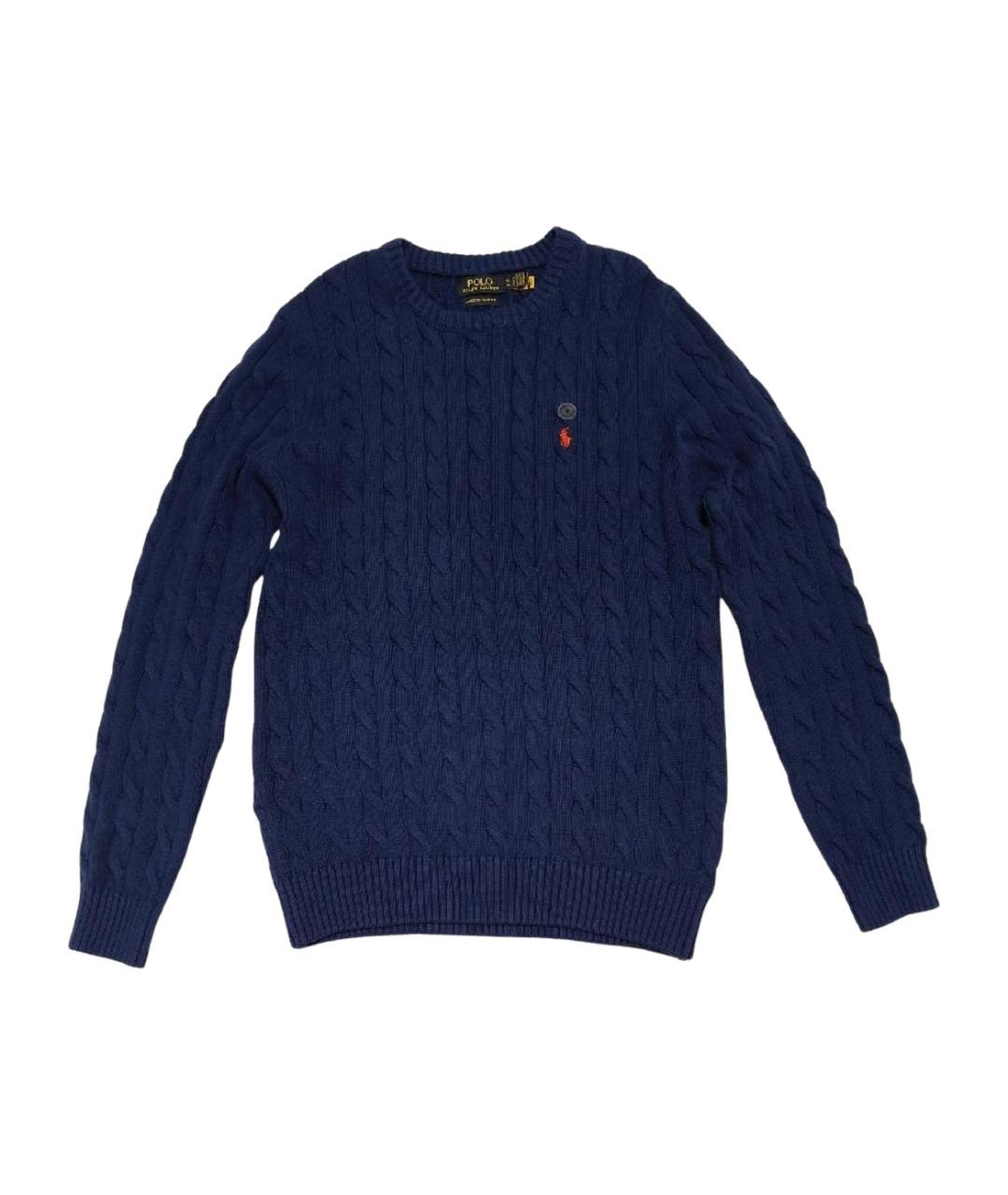 POLO RALPH LAUREN Темно-синий хлопковый джемпер / свитер, фото 1