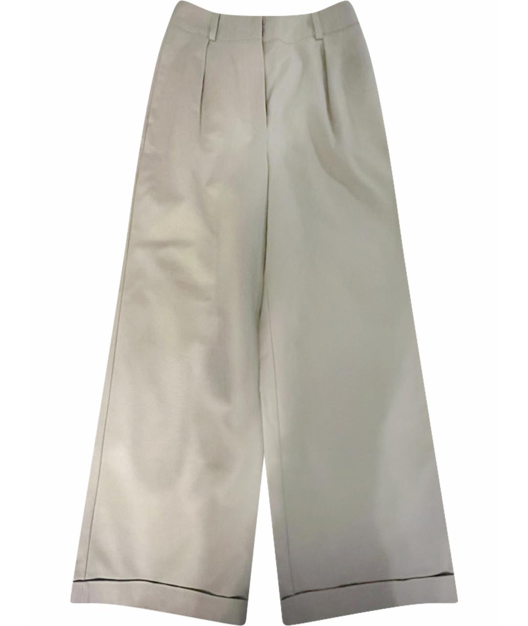 12 STOREEZ Бежевые хлопковые брюки широкие, фото 1