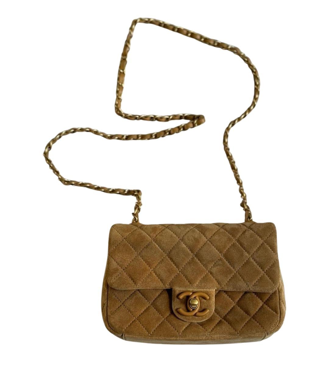 CHANEL Коричневая замшевая сумка через плечо, фото 1