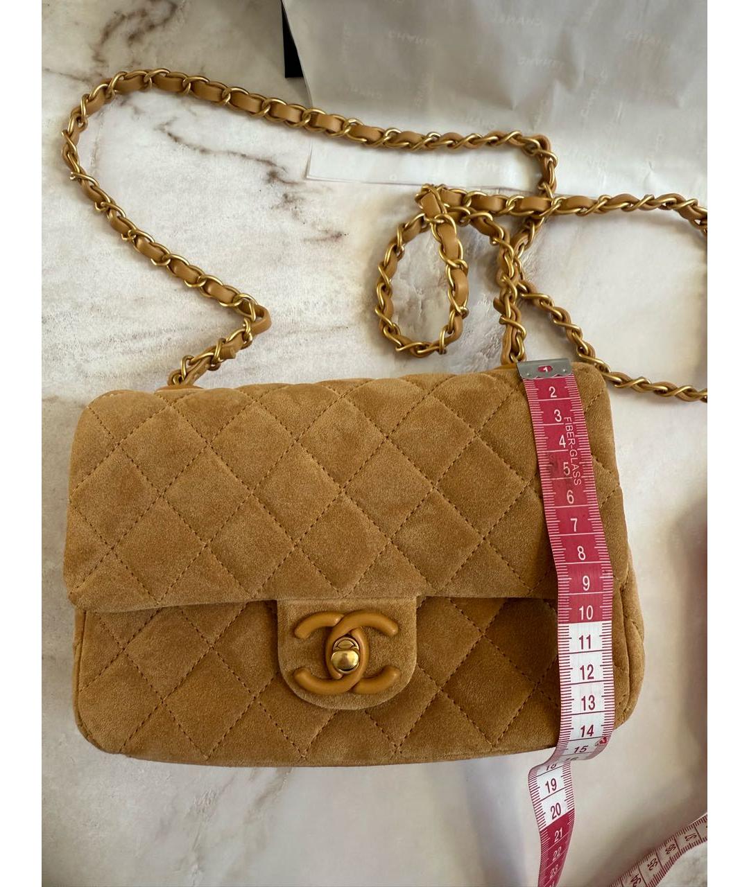 CHANEL Коричневая замшевая сумка через плечо, фото 4