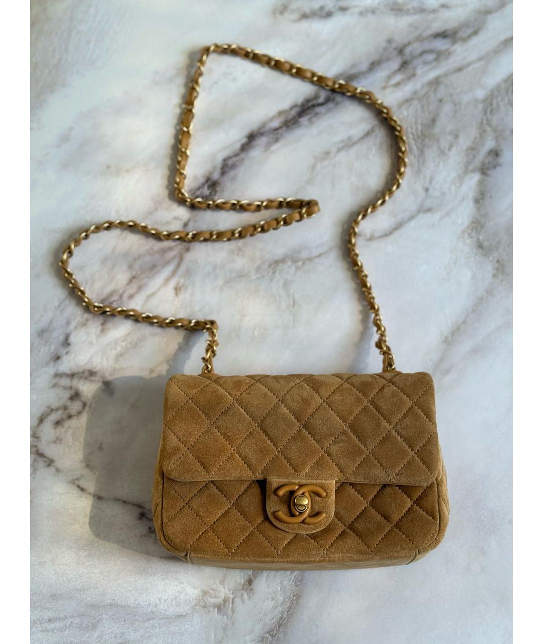 CHANEL Коричневая замшевая сумка через плечо, фото 9