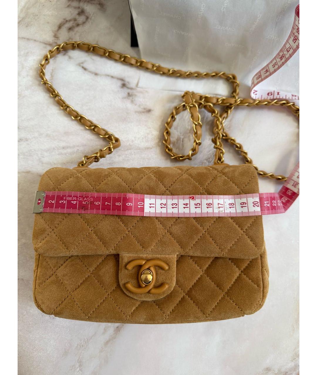 CHANEL Коричневая замшевая сумка через плечо, фото 3