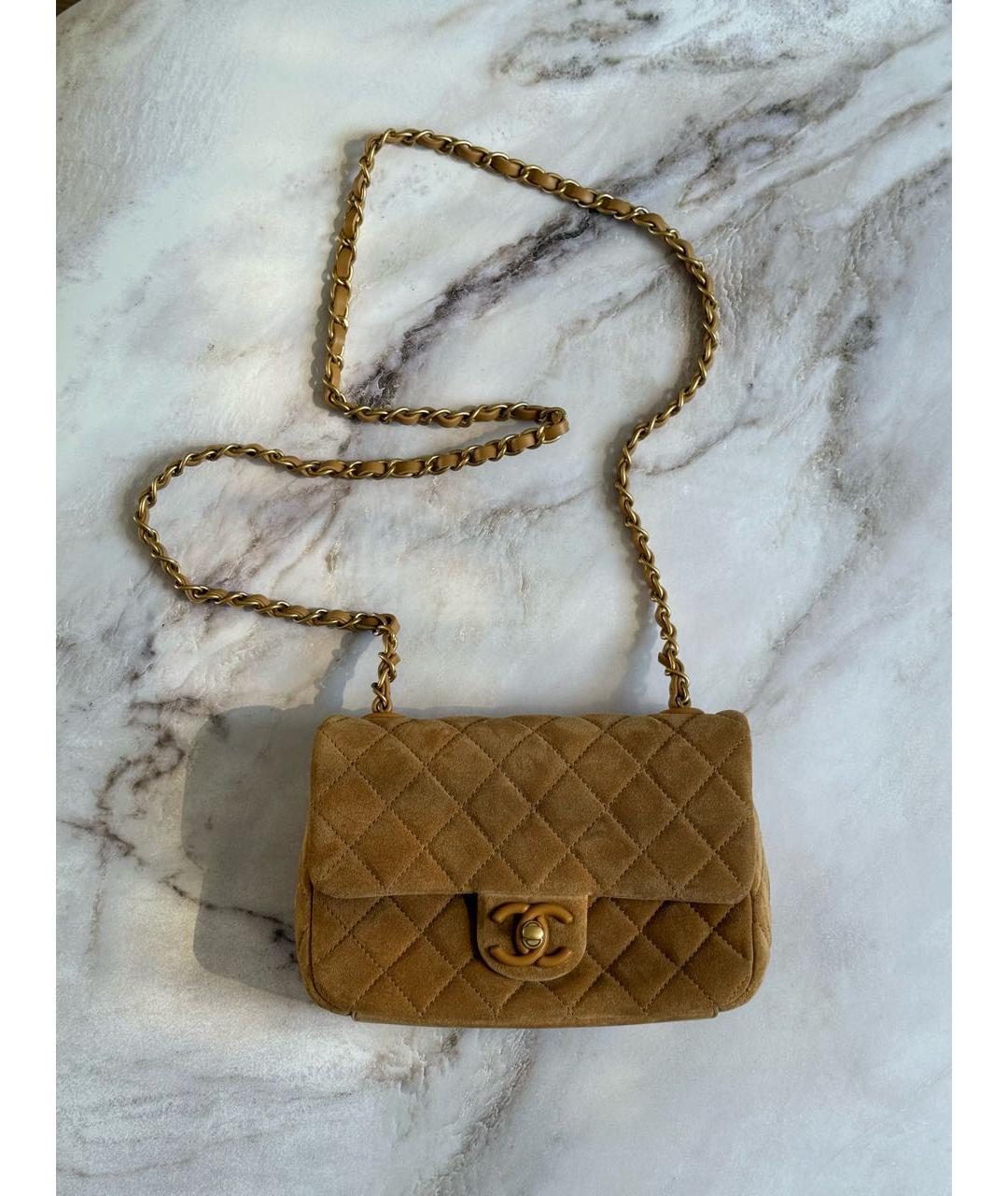 CHANEL Коричневая замшевая сумка через плечо, фото 7