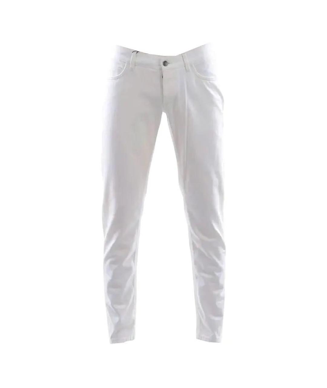 DOLCE&GABBANA Белые хлопковые джинсы скинни, фото 1