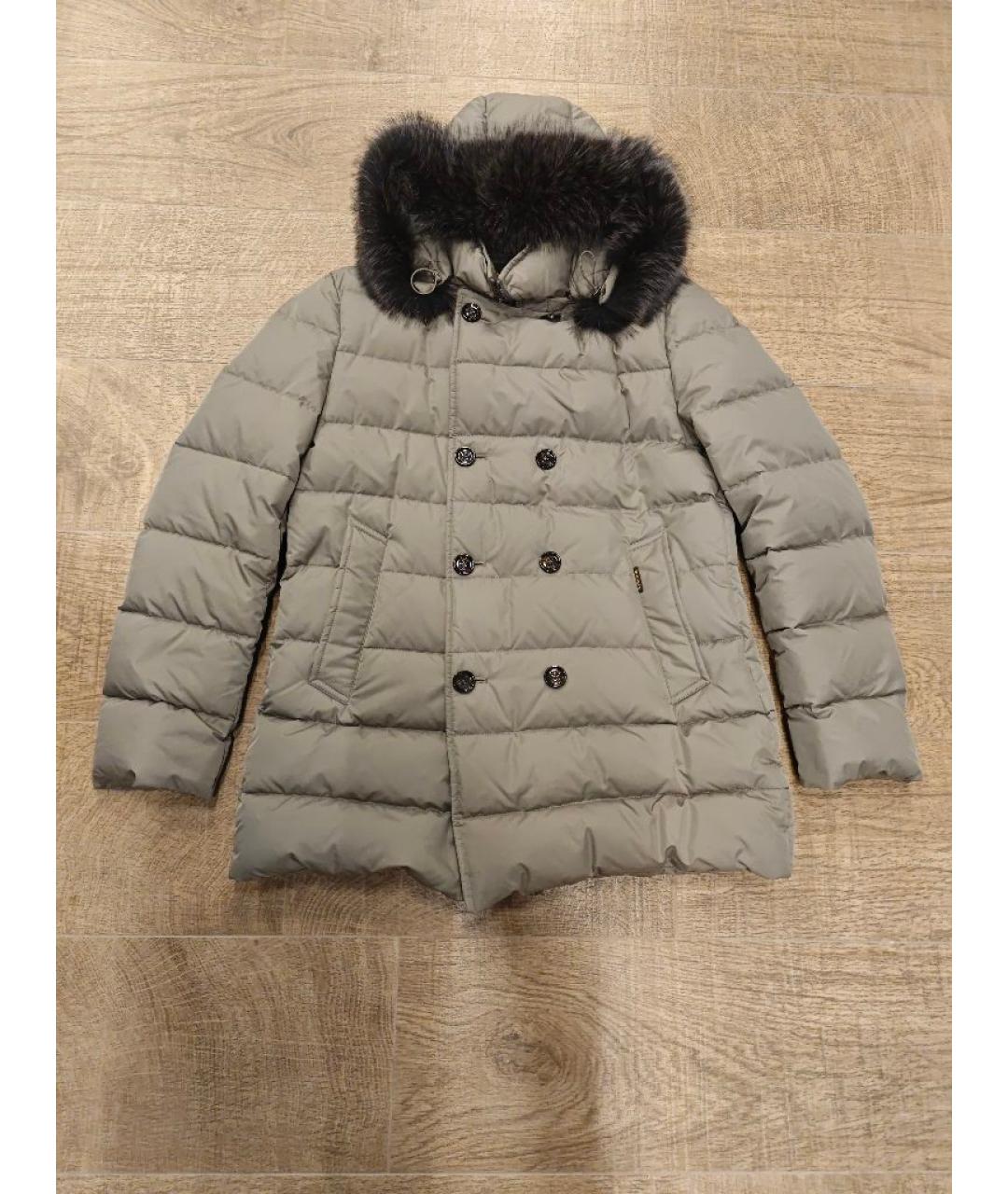 MOORER Бежевый полиэстеровый пуховик, фото 10