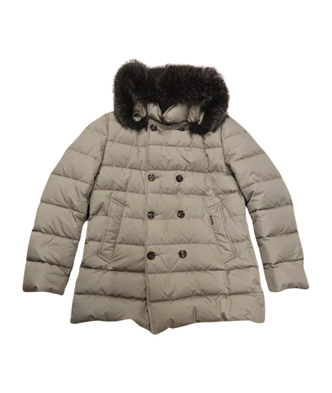 MOORER Бежевый полиэстеровый пуховик, фото 1