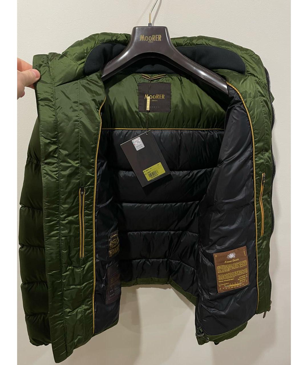 MOORER Зеленый полиэстеровый пуховик, фото 3