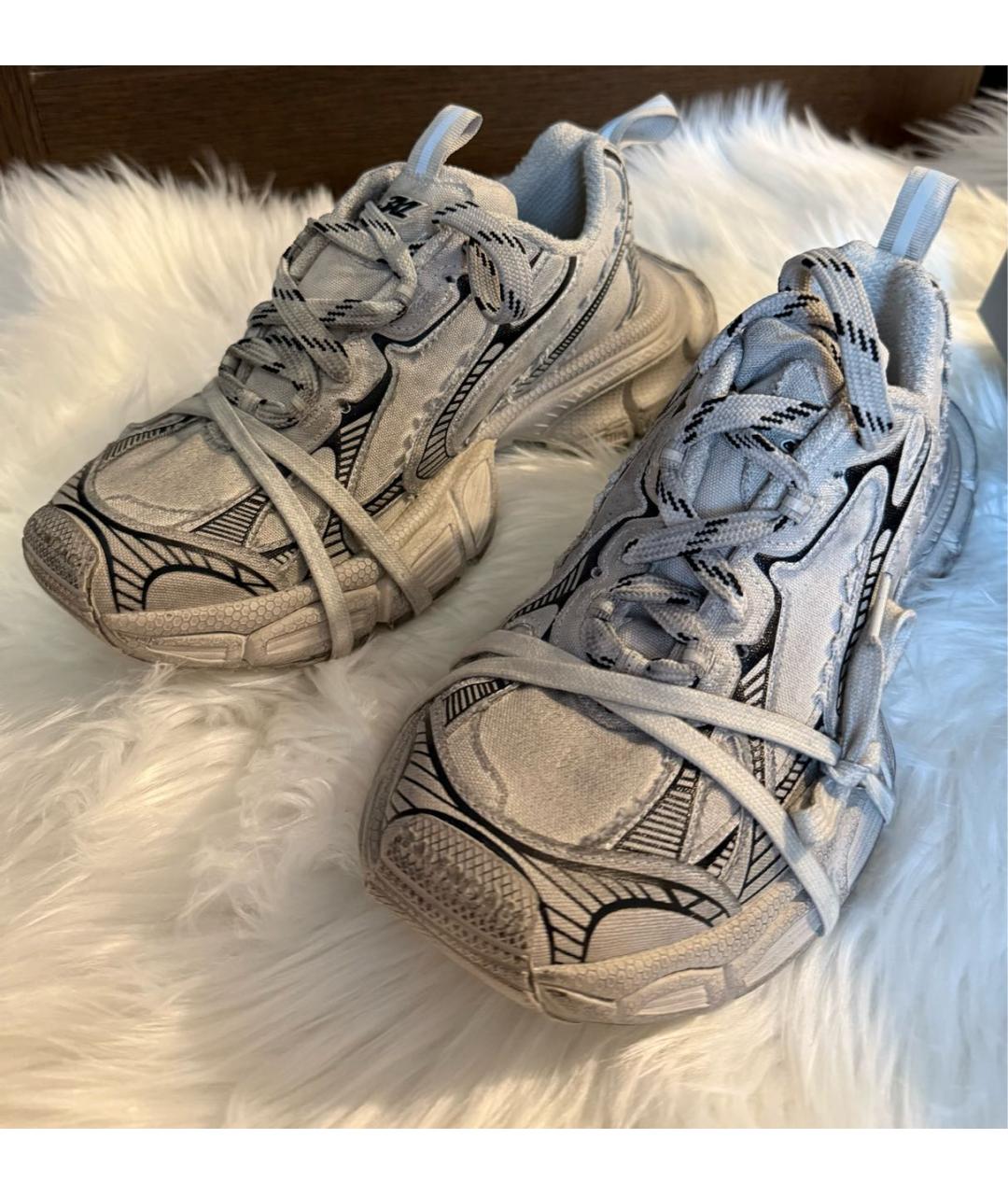 BALENCIAGA Серые текстильные низкие кроссовки / кеды, фото 5