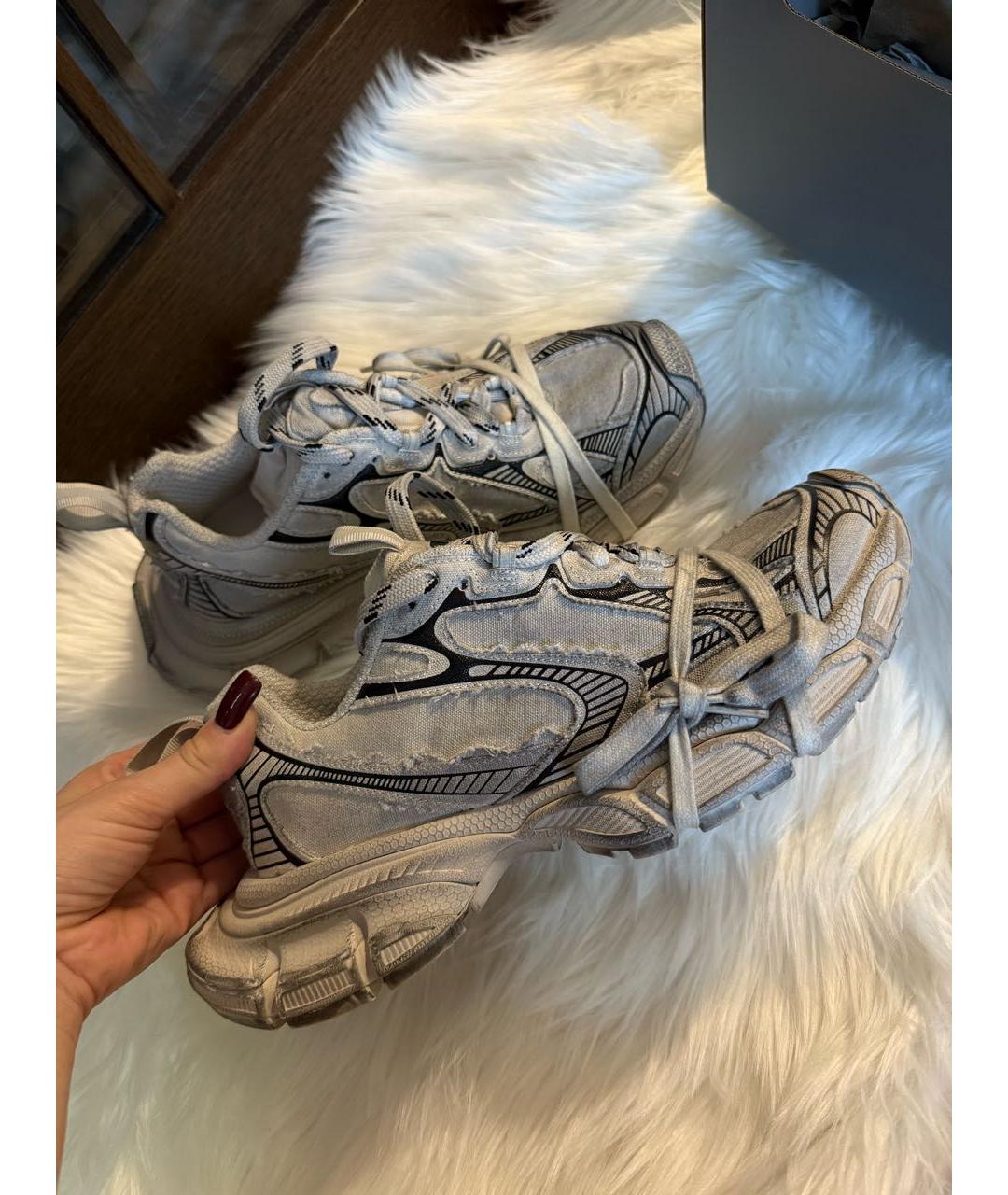 BALENCIAGA Серые текстильные низкие кроссовки / кеды, фото 3