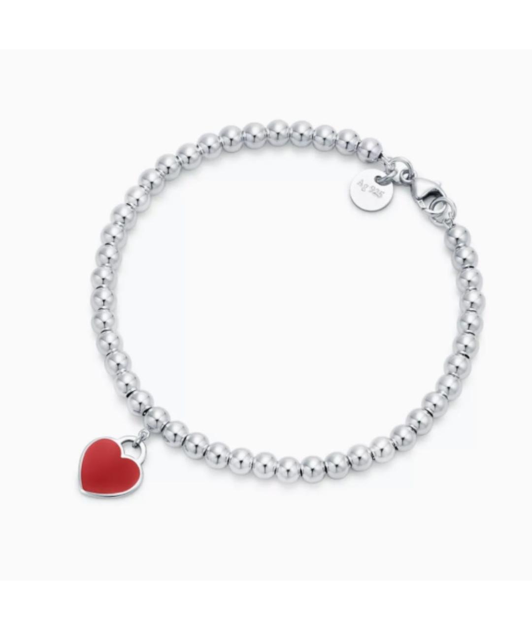 TIFFANY&CO Бордовый серебряный браслет, фото 6