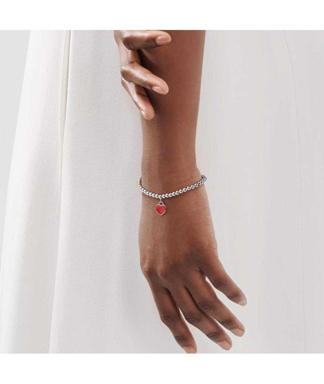 TIFFANY&CO Бордовый серебряный браслет, фото 2