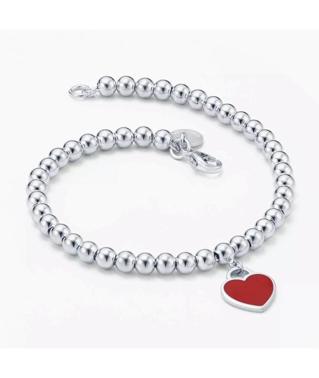 TIFFANY&CO Бордовый серебряный браслет, фото 4