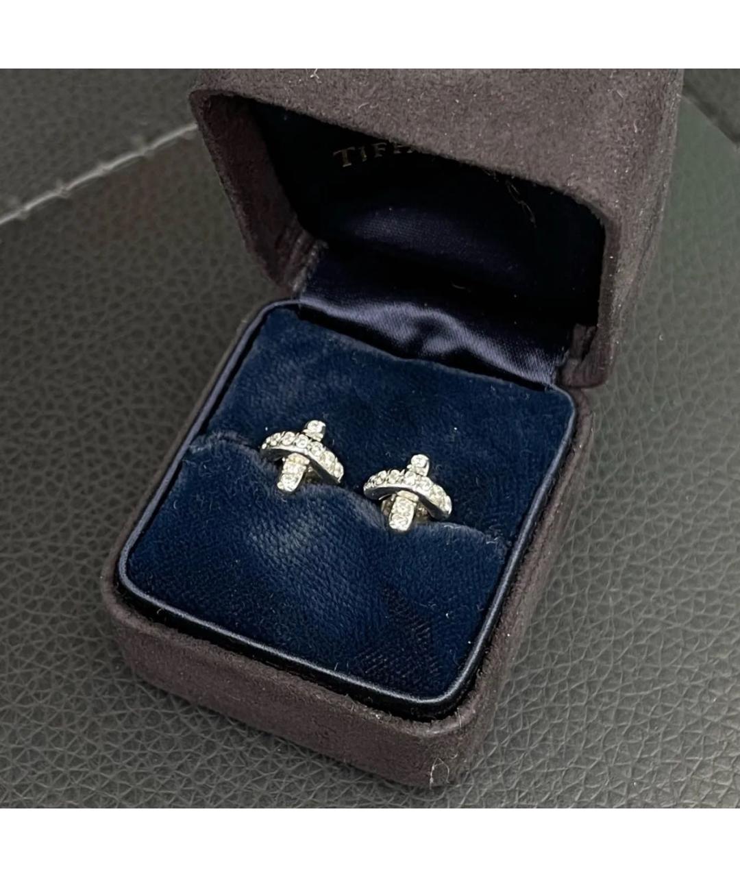 TIFFANY&CO Серебряные платиновые серьги, фото 3