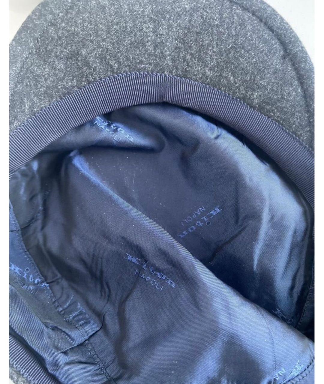 KITON Серая шерстяная кепка/бейсболка, фото 4