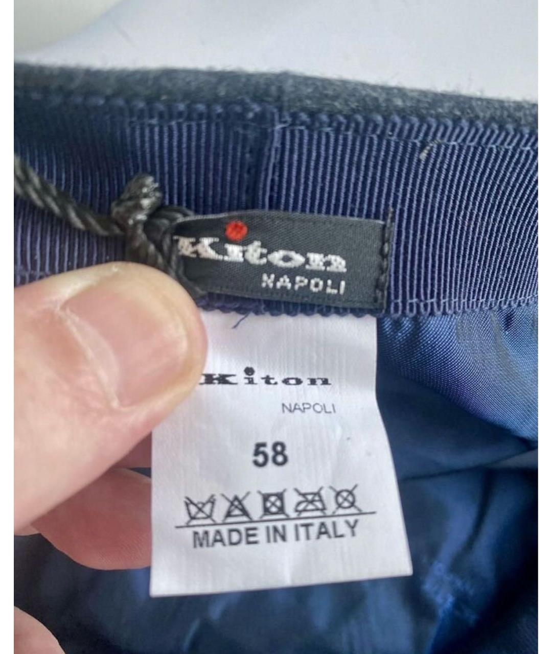 KITON Серая шерстяная кепка/бейсболка, фото 5