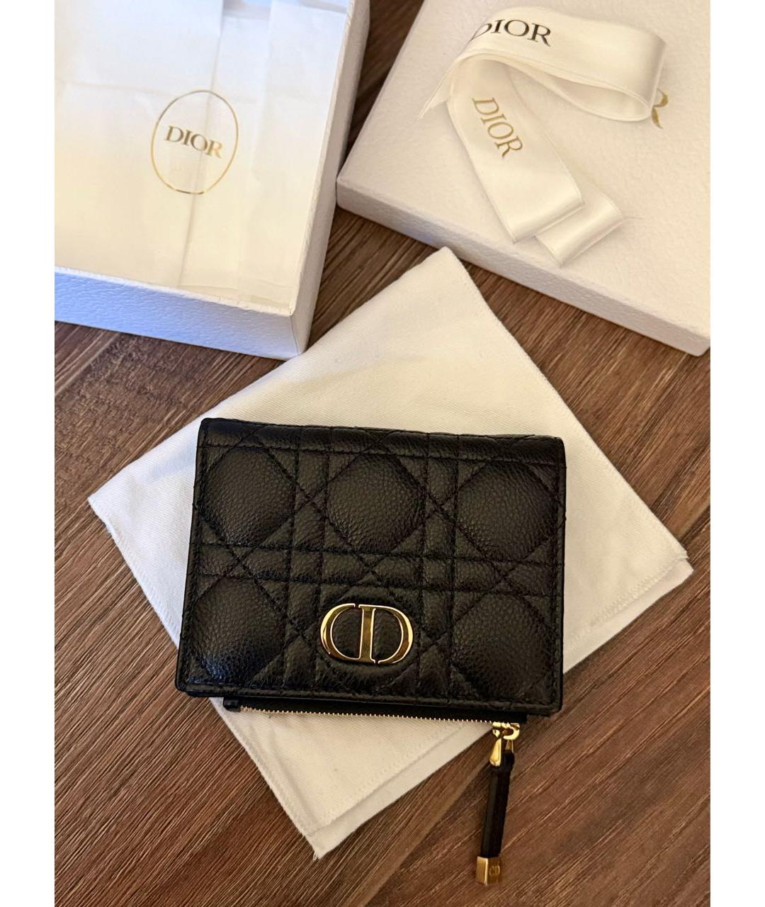 CHRISTIAN DIOR Черный кожаный кошелек, фото 5