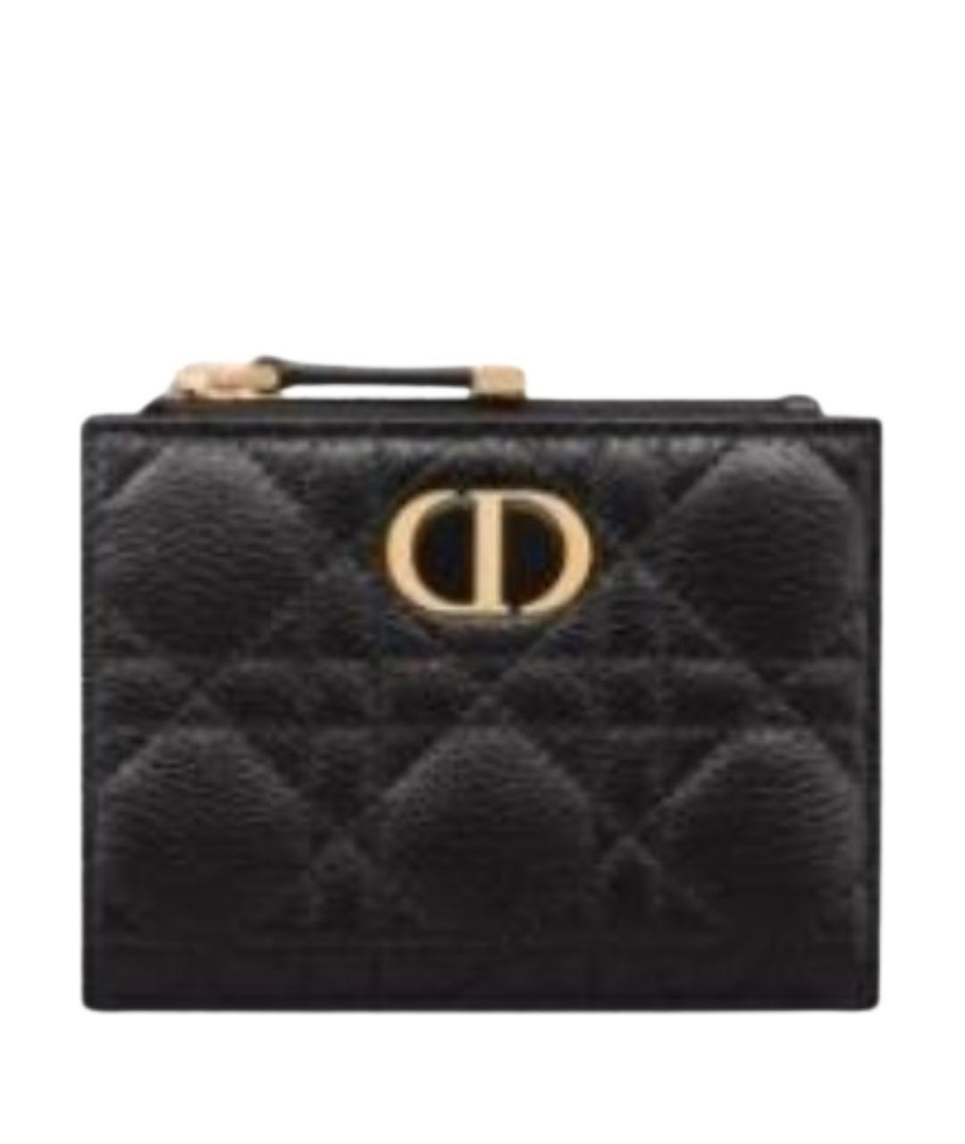 CHRISTIAN DIOR Черный кожаный кошелек, фото 1