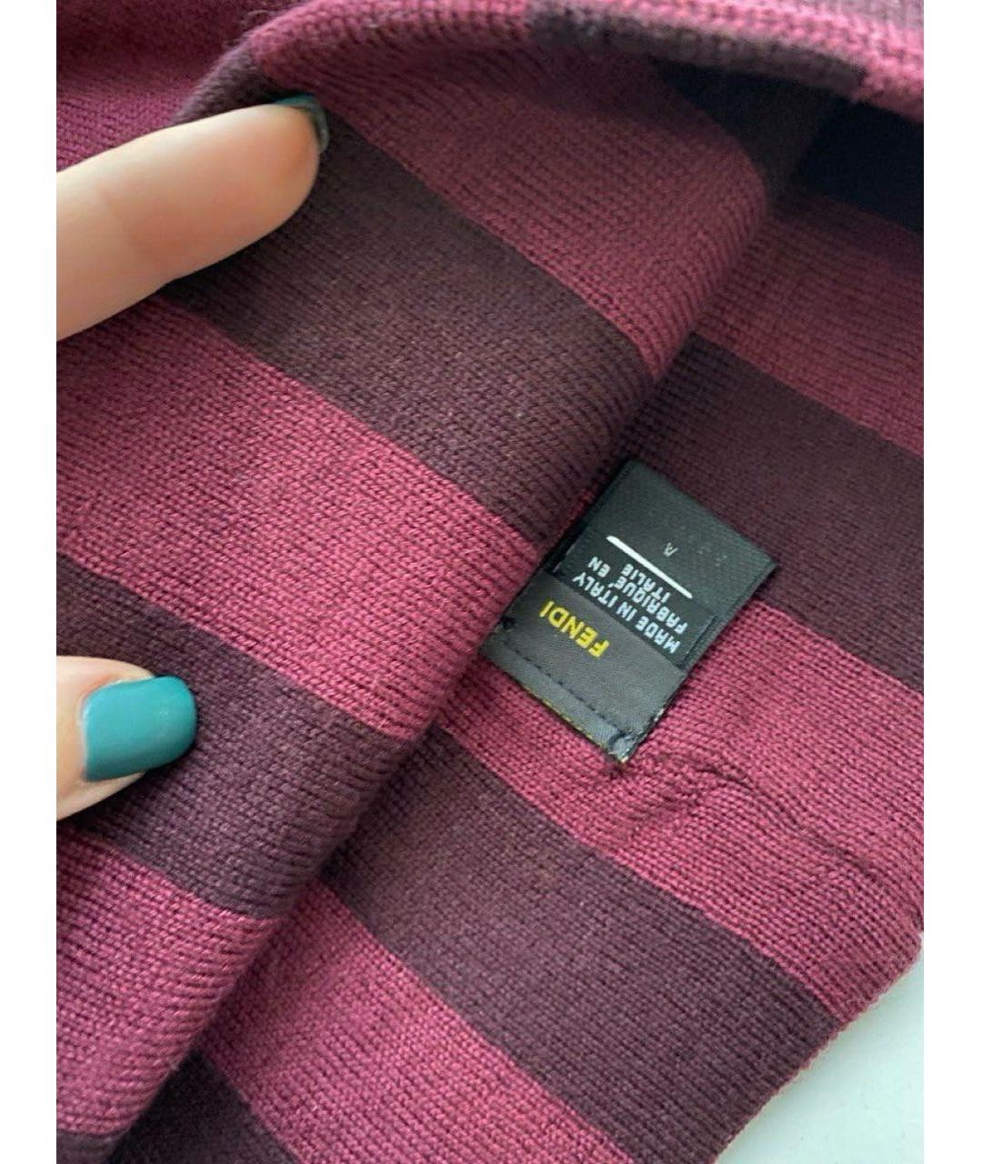 FENDI Бордовая шерстяная шапка, фото 3