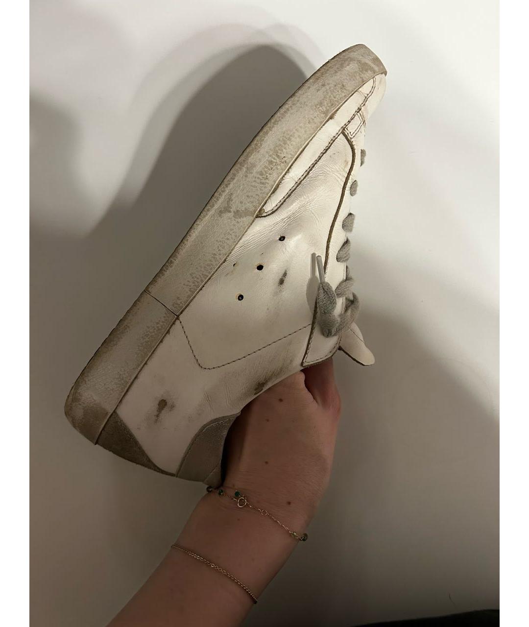 GOLDEN GOOSE Белые кожаные кеды, фото 4