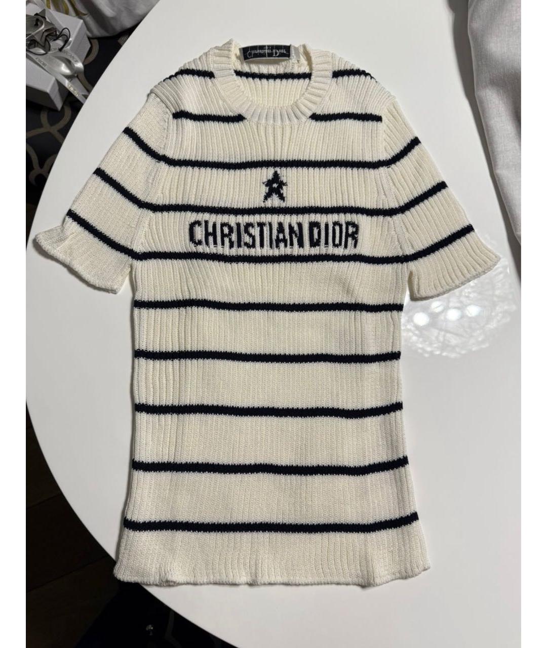 CHRISTIAN DIOR Белая хлопковая футболка, фото 2