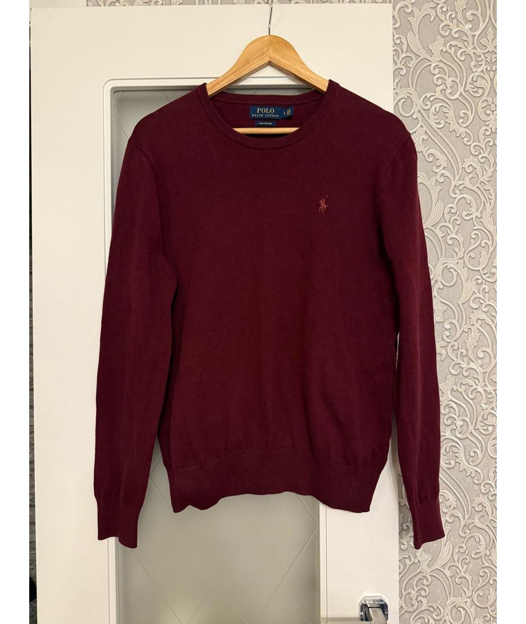 POLO RALPH LAUREN Бордовый хлопковый джемпер / свитер, фото 7