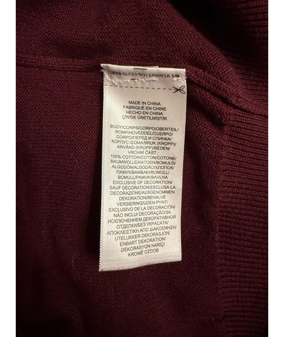 POLO RALPH LAUREN Бордовый хлопковый джемпер / свитер, фото 4