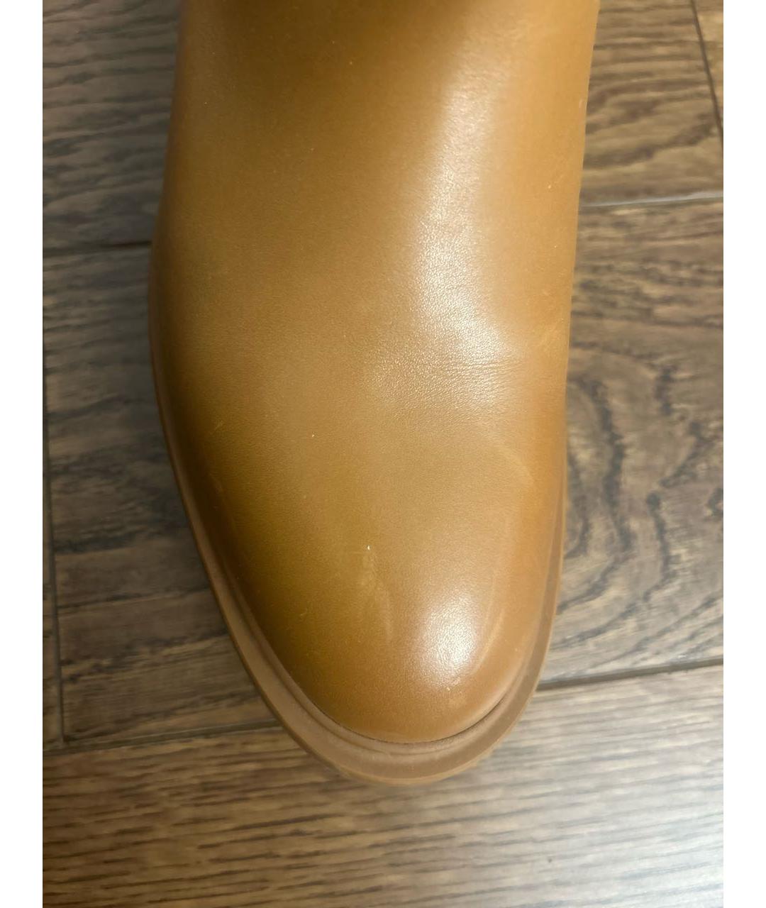 HERMES Оранжевое кожаные сапоги, фото 6