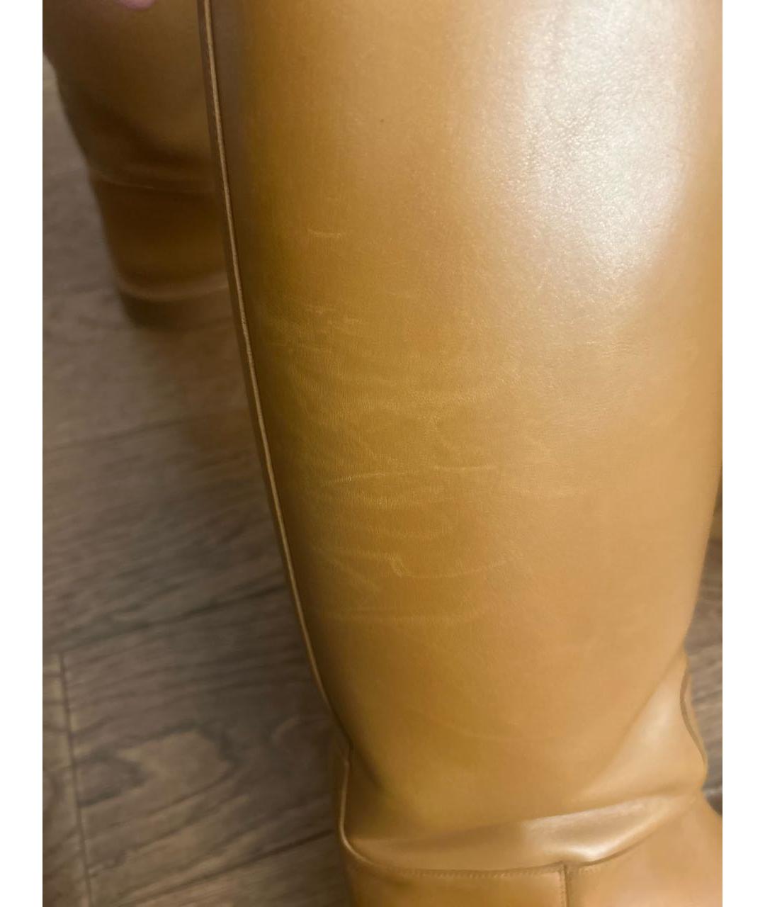 HERMES Оранжевое кожаные сапоги, фото 5