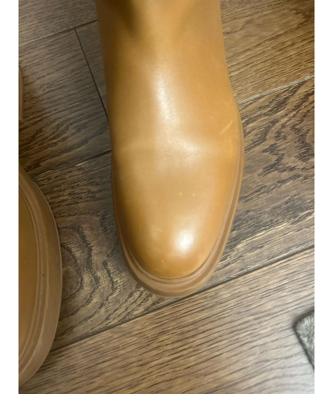 HERMES Оранжевое кожаные сапоги, фото 7