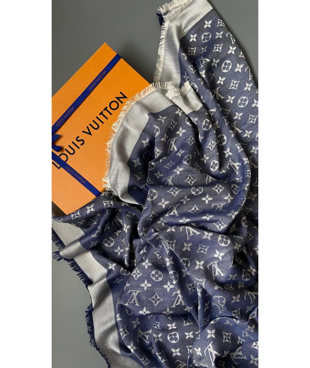 LOUIS VUITTON Синий платок, фото 2