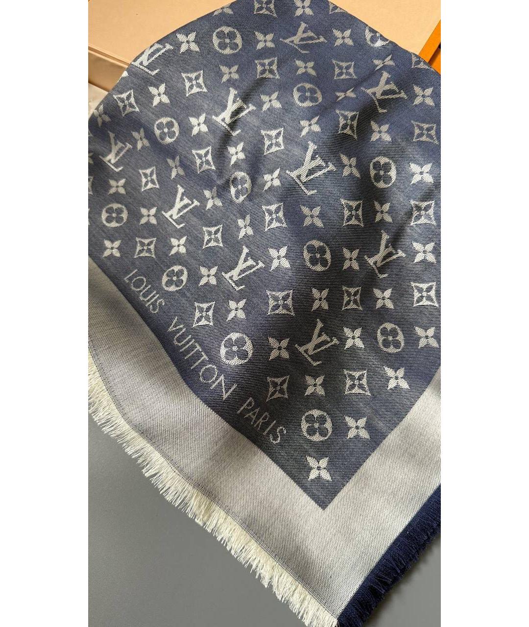 LOUIS VUITTON Синий платок, фото 3