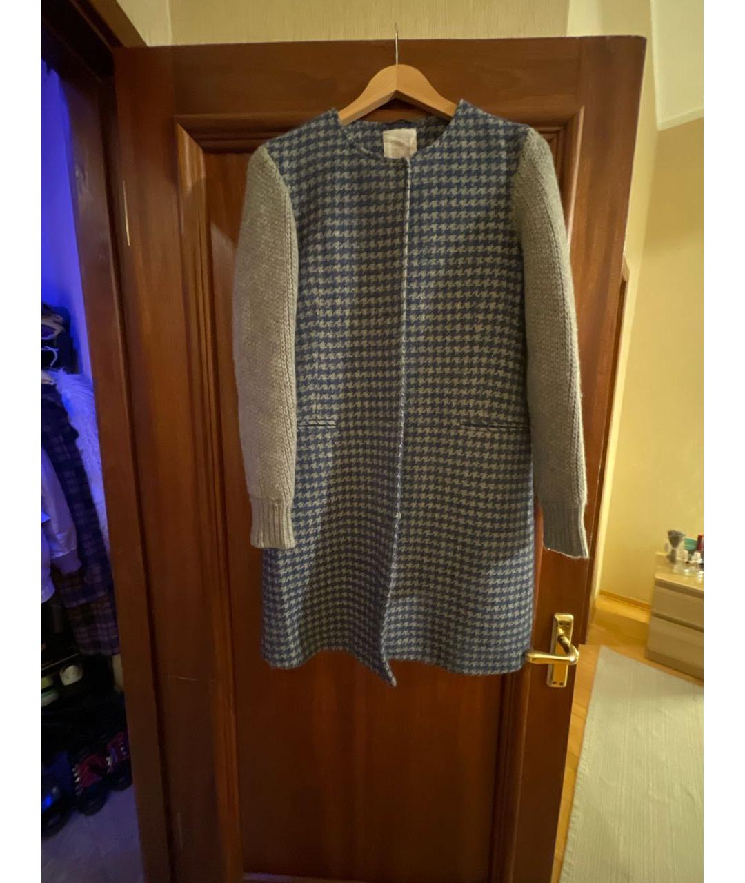 ELEVENTY Синее шерстяное пальто, фото 4