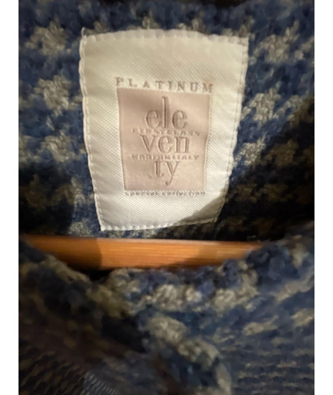 ELEVENTY Синее шерстяное пальто, фото 3