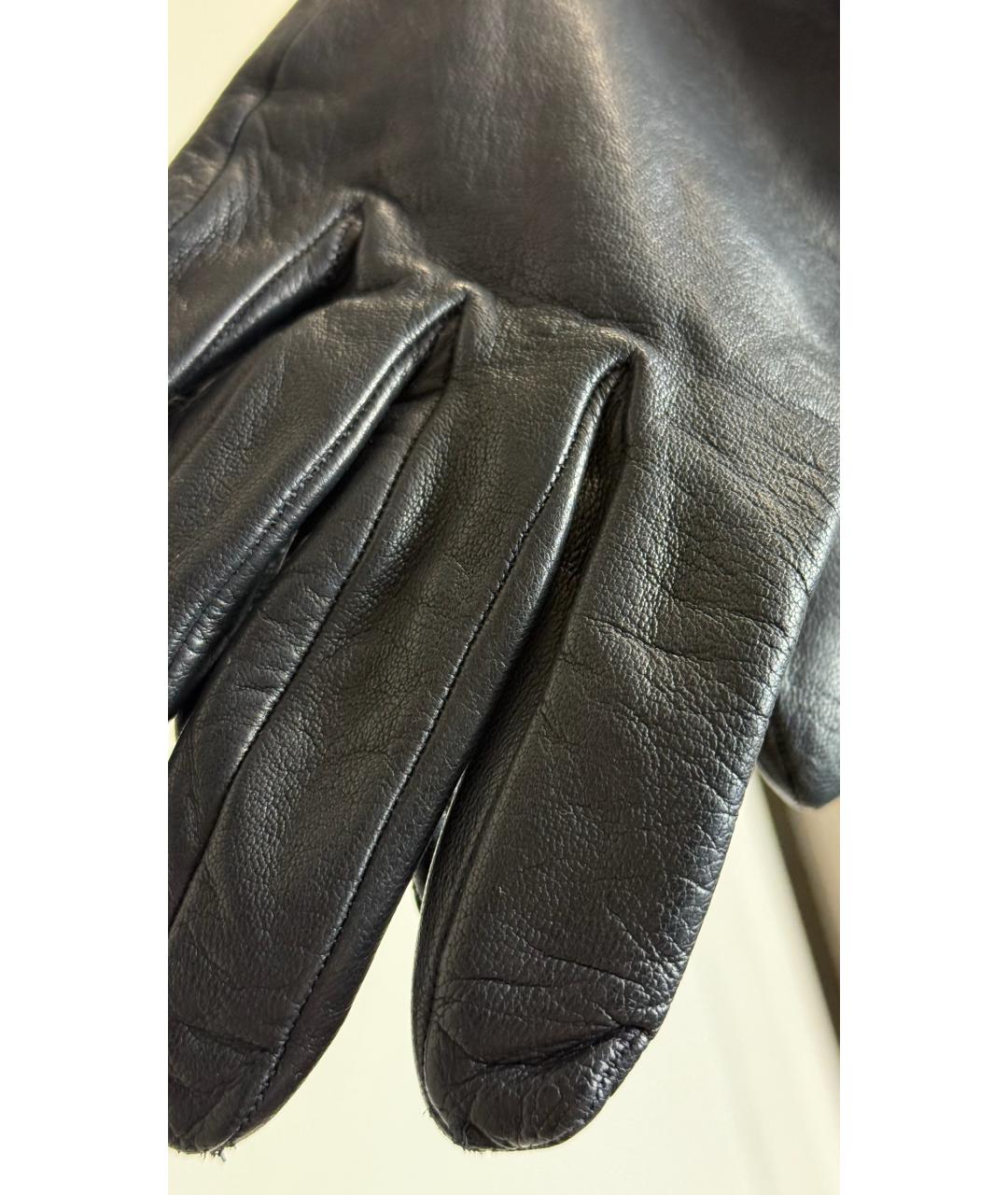 CHRISTIAN DIOR Черные кожаные перчатки, фото 3