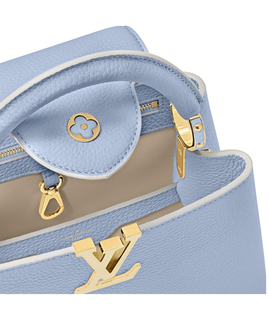 LOUIS VUITTON Голубая кожаная сумка через плечо, фото 6