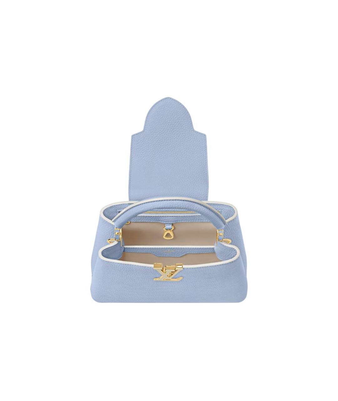 LOUIS VUITTON Голубая кожаная сумка через плечо, фото 3