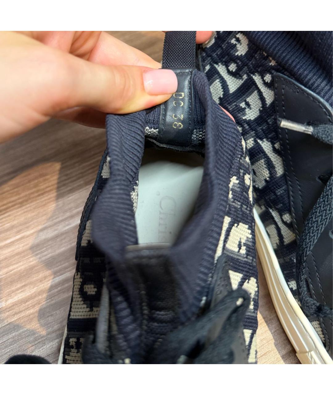 CHRISTIAN DIOR Темно-синие текстильные кеды, фото 6