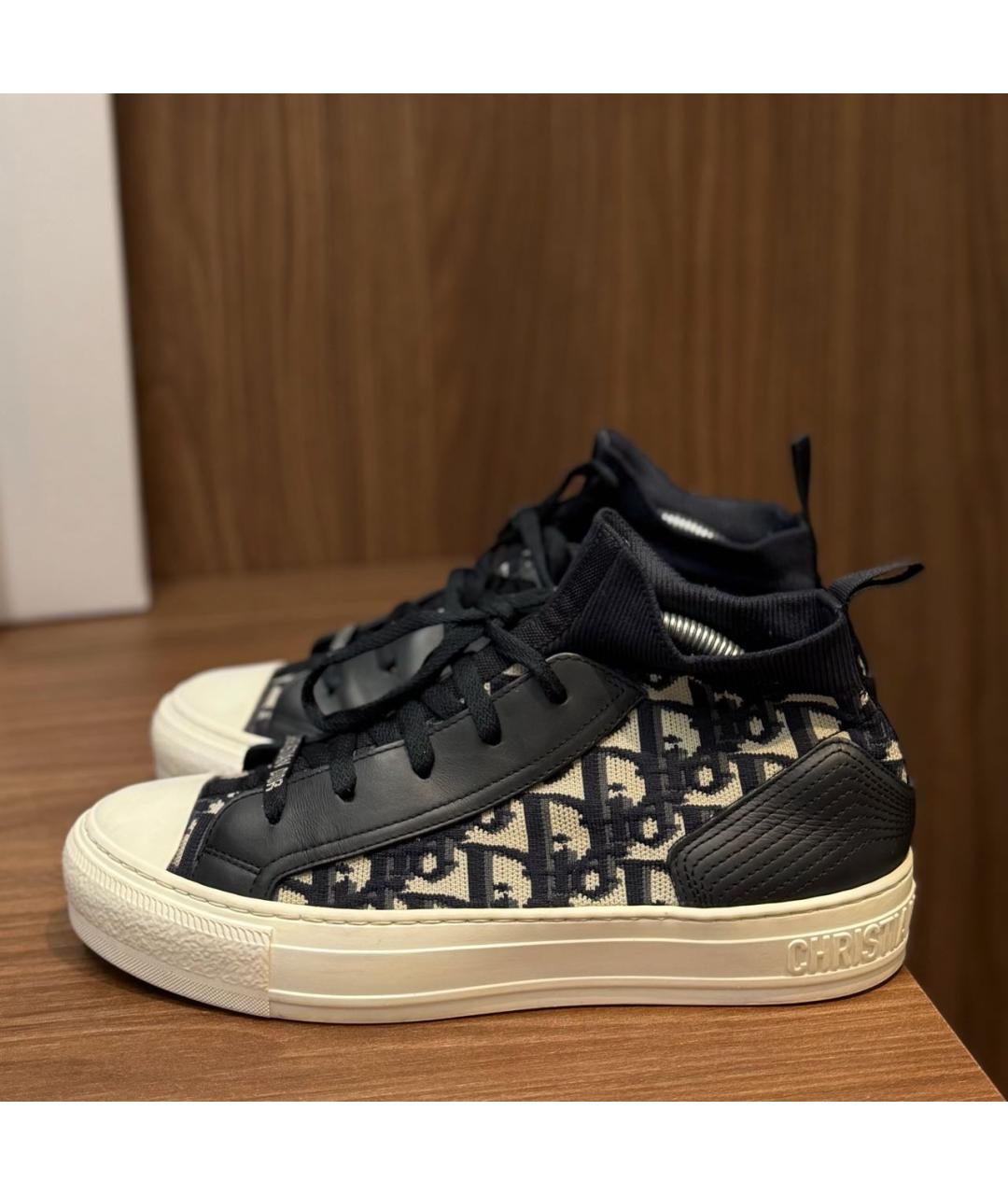 CHRISTIAN DIOR Темно-синие текстильные кеды, фото 7