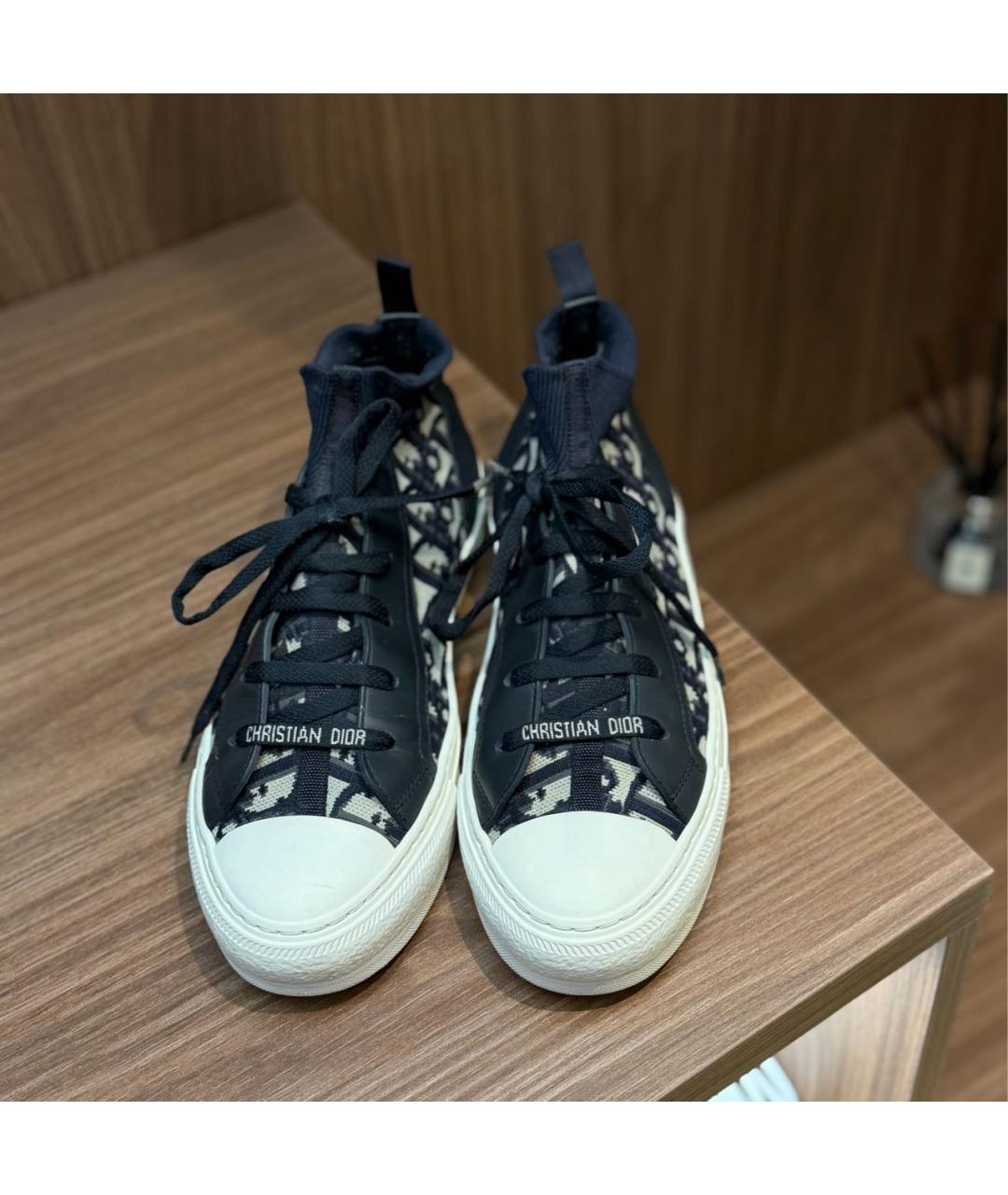 CHRISTIAN DIOR Темно-синие текстильные кеды, фото 2