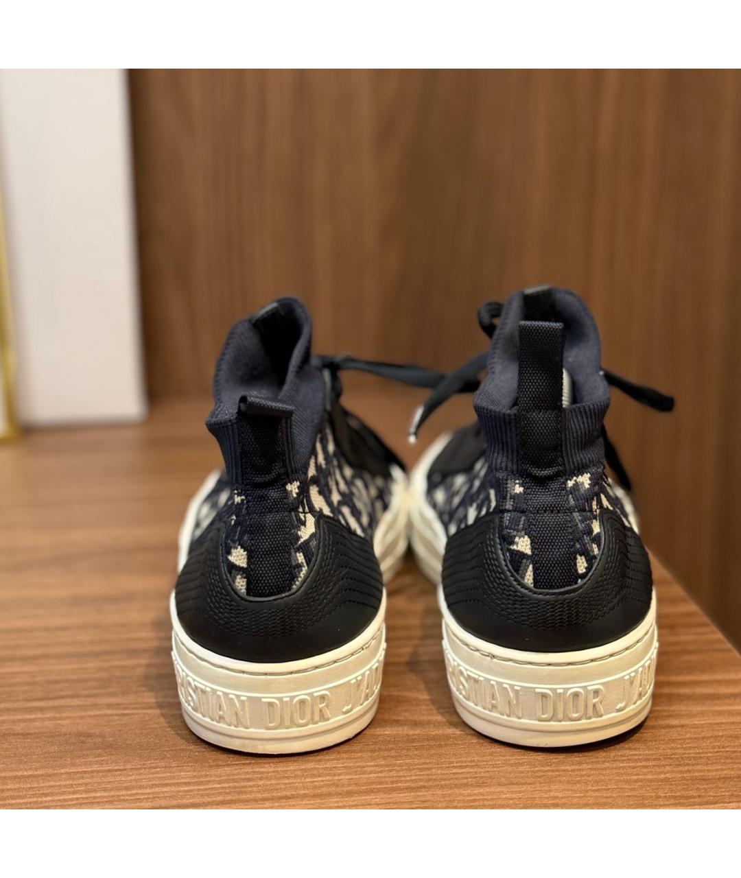 CHRISTIAN DIOR Темно-синие текстильные кеды, фото 4