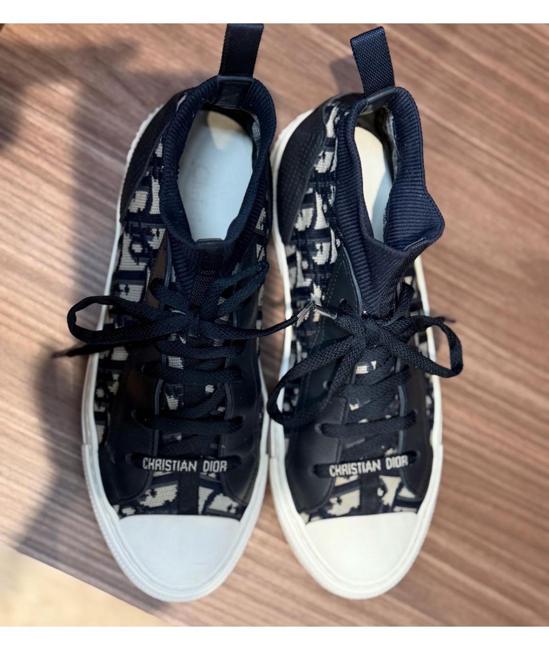 CHRISTIAN DIOR Темно-синие текстильные кеды, фото 3