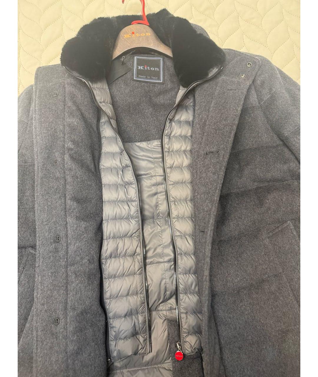 KITON Серая шерстяная куртка, фото 4
