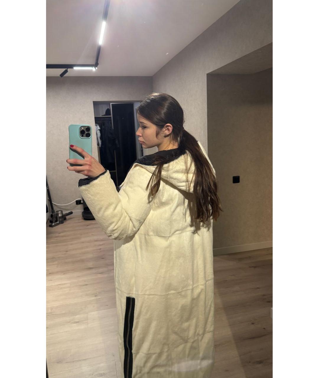 YVES SALOMON Белый меховой пуховик, фото 5