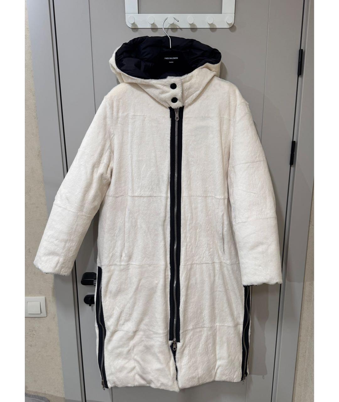 YVES SALOMON Белый меховой пуховик, фото 8