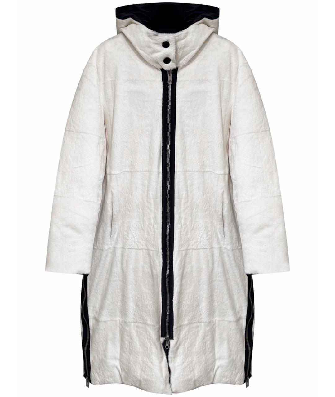 YVES SALOMON Белый меховой пуховик, фото 1
