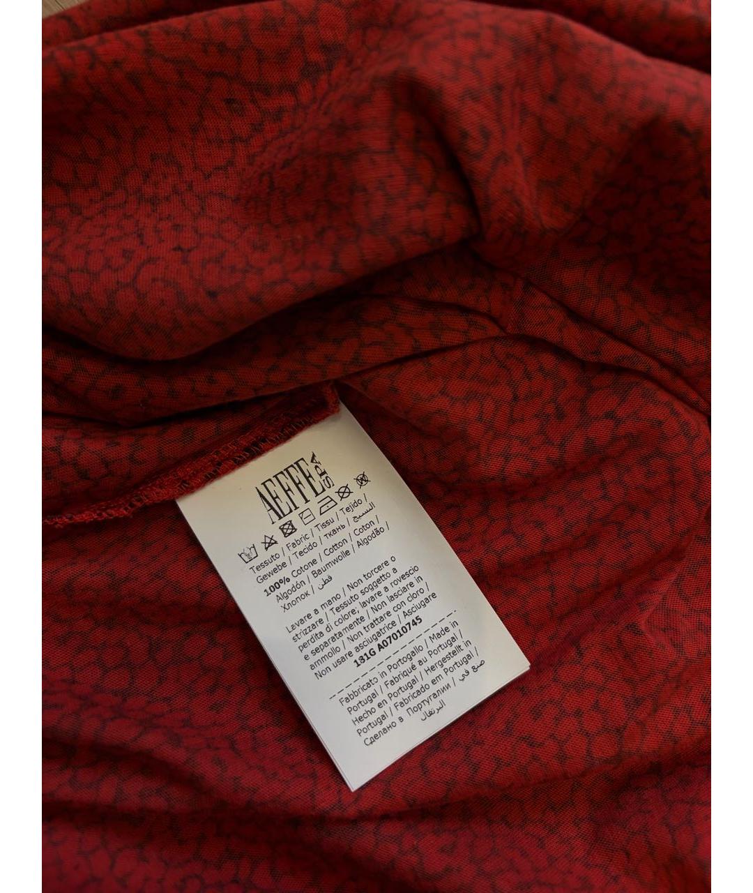 PHILOSOPHY DI LORENZO SERAFINI Бордовая хлопковая футболка, фото 4